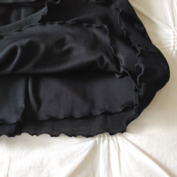 FMX World Design Y2k black micro mesh babydoll crossover top. Size M - Picture 8 of 12